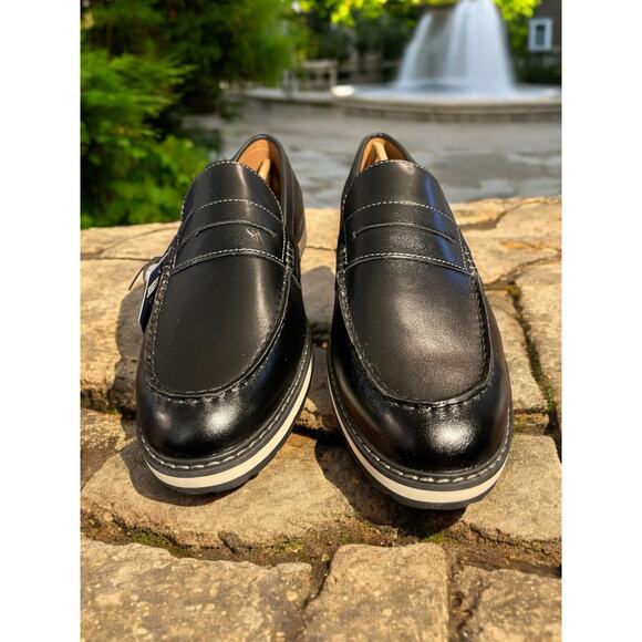 New Men\'s Black Loafers Shoes Sonoma Ortholite Eco Size 10.5 Slip Ons